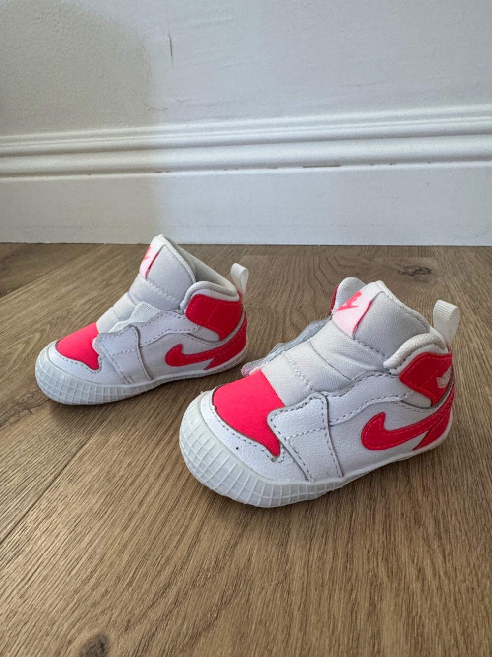 Nike Kids White and Hot Pink High-Top Sneakers